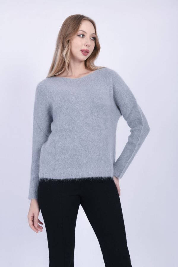 Geniş Yaka Soft Triko Kazak - Görsel 6